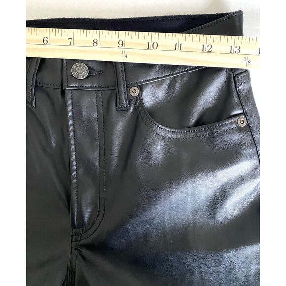 Gap Vintage Slim High Rise Vegan Leather Black Pants Ankle Length Flattering 2P - Picture 5 of 12